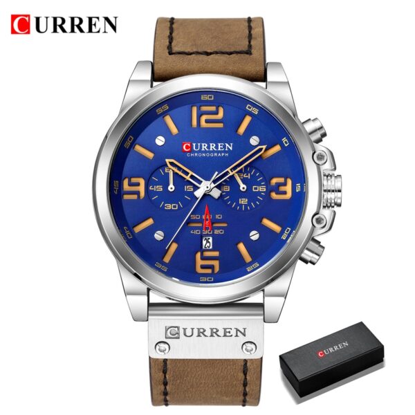 Relógios masculinos de marca super luxo CURREN  ,alça em couro ! - Imagem 2